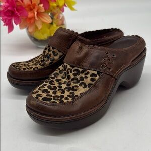 Ariat Brown Leopard Print Women's Mules Size 7 CM8640D